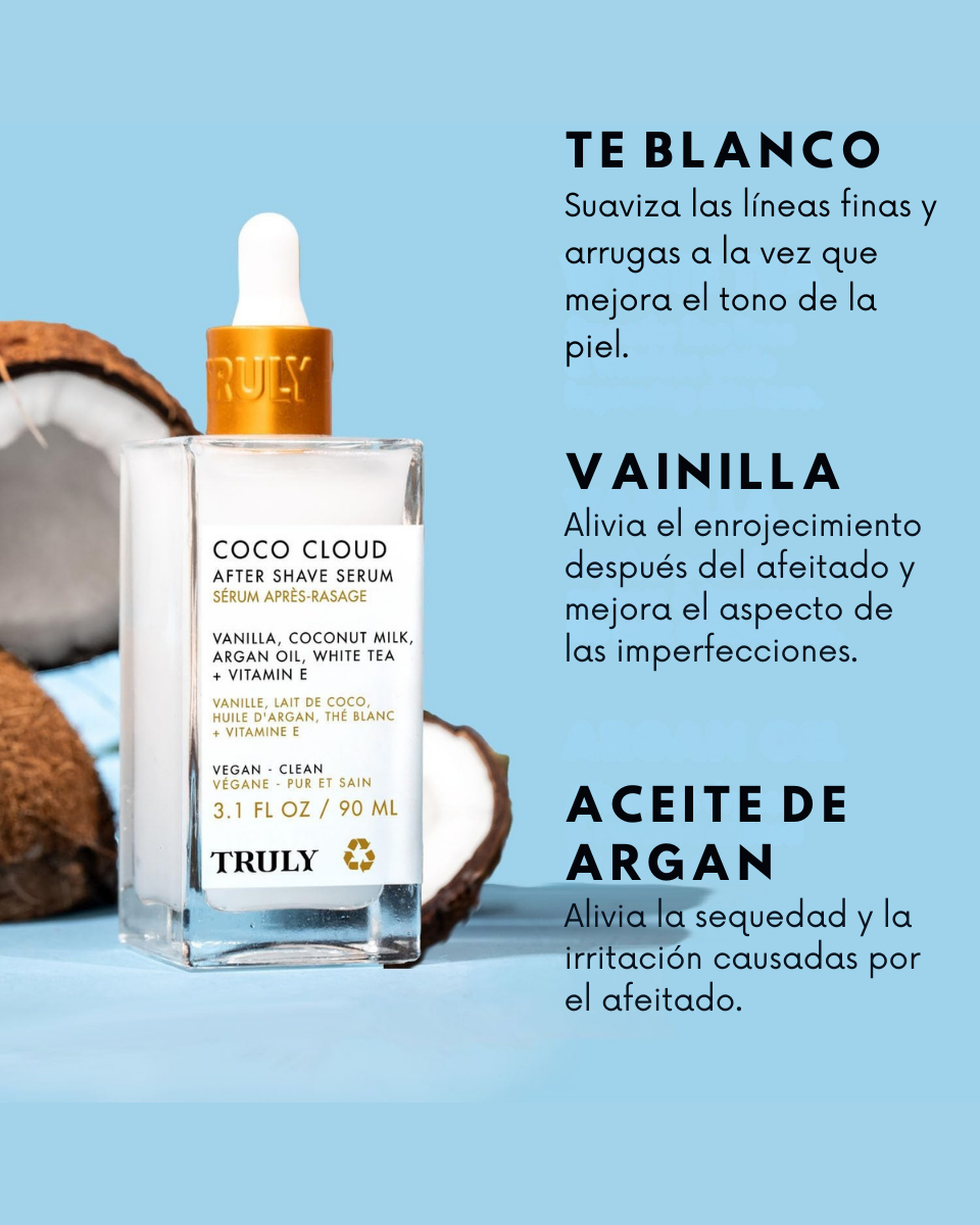 Truly Coco Cloud – Alivio Inmediato y Piel Suave Después de Afeitar